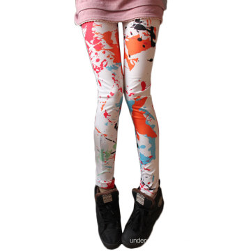 Custom splashing ink artistic long pants leggings fashionable yoga tights for women